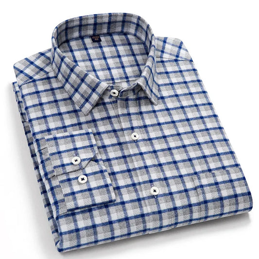 Men's Checkered Slim Fit Cotton Casual Shirt