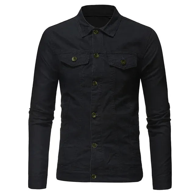Black Double pocket denim shirt for men
